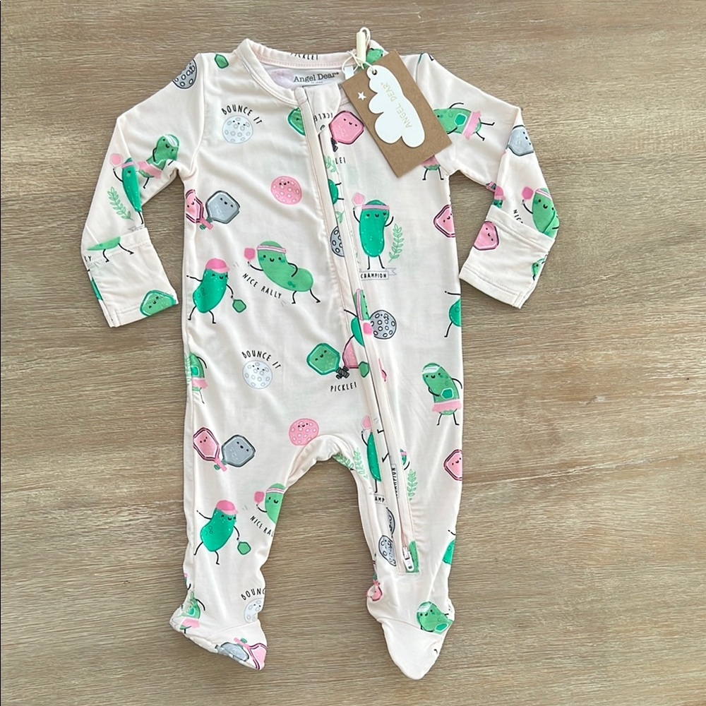 Angel Dear Baby Girl Bamboo Footie Pickleball Pink 12-18 18-24 months